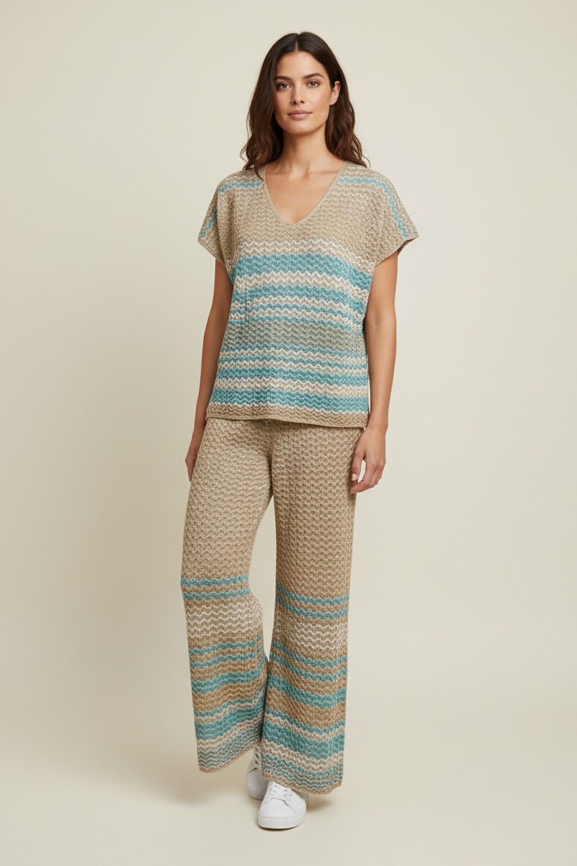 MAGLIA MANICA CORTA TRAFORATA IN LUREX - image 3