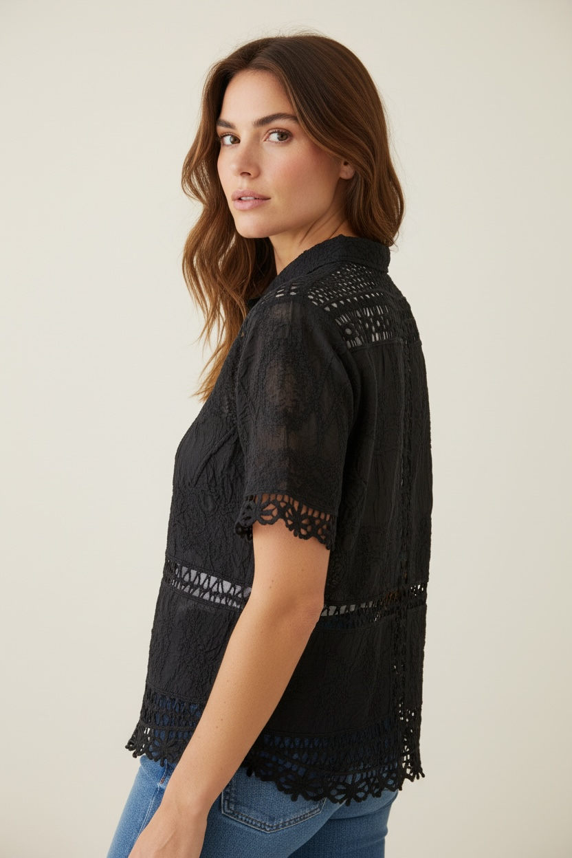 CAMICIA CON BOTTONI LAVORATA - image 6