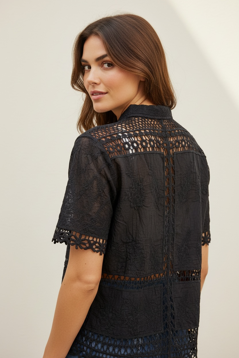 CAMICIA CON BOTTONI LAVORATA - image 7