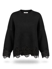 MAGLIA A SCATOLA CON APPLICAZIONI IN PIZZO