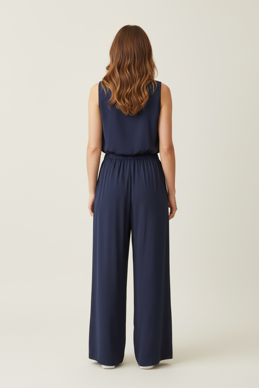 PANTALONE PALAZZO CON ELASTICO IN VITA 